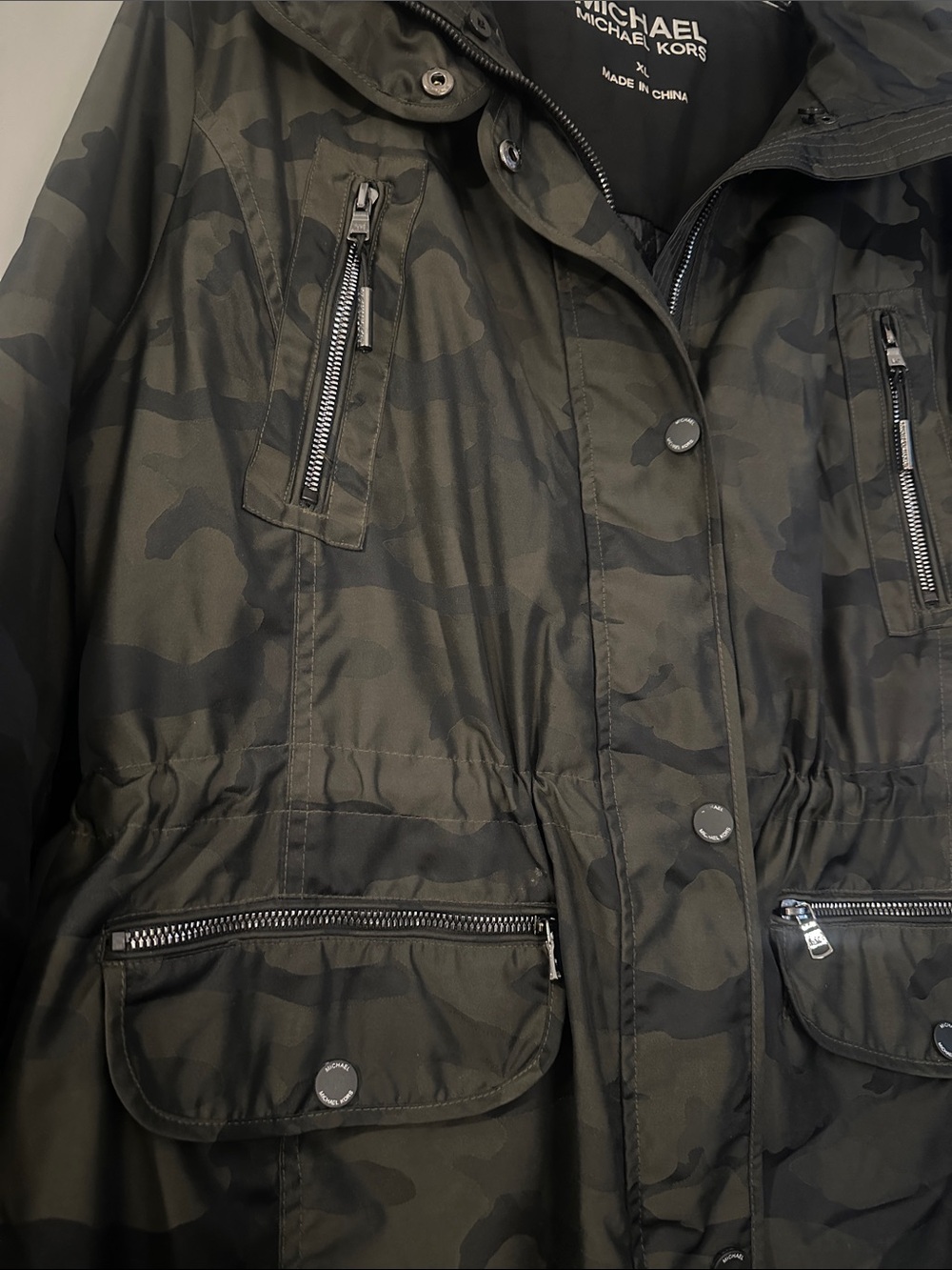 Michael Kors Olive Green Camo Utility Anorak Jacket - Picture 4 of 4